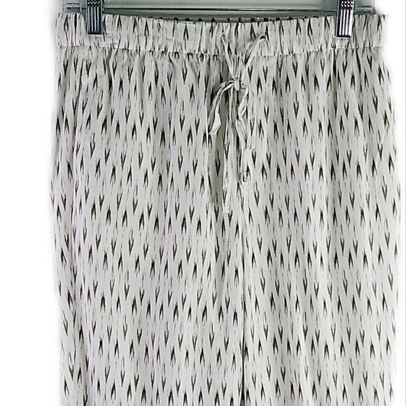 Banana Republic Factory - Casual Drawstring White/Brown Pants - Size SP - Picture 2 of 7